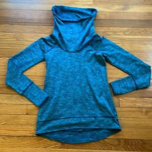 Blue Cowl Neck Top